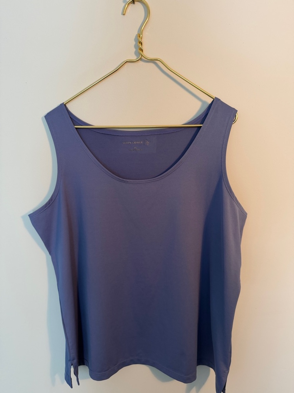 Susan Graver Periwinkle Scoop Neck Tank Top